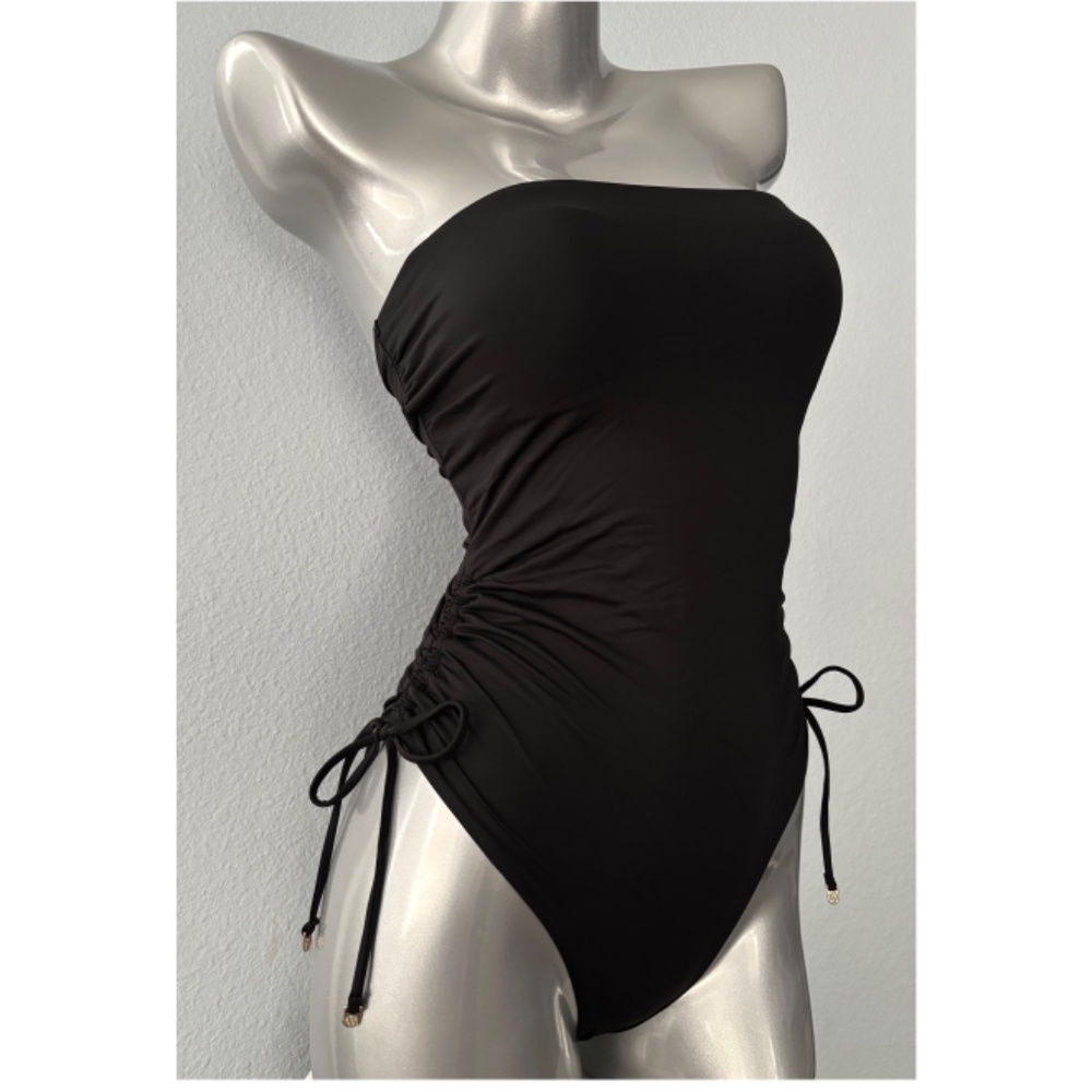 Victoria's Secret Black Strapless One-Piece Swimsuit